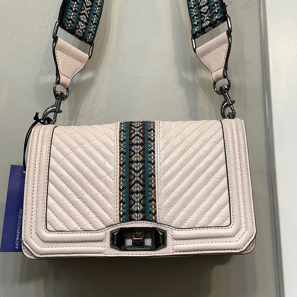 Unique leather crossbody with camera strap